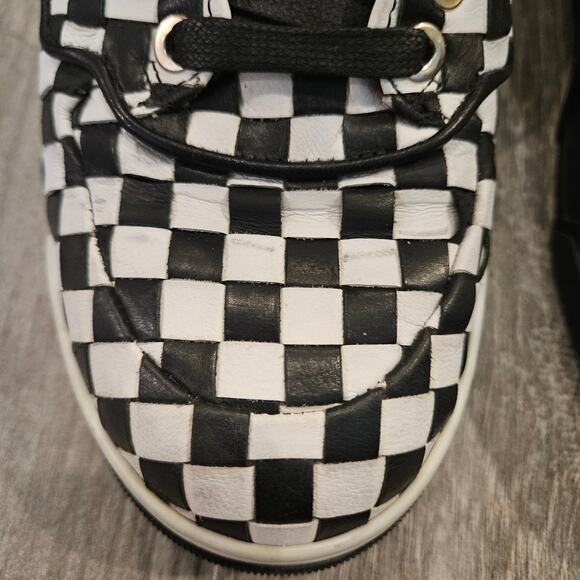 Givenchy Tyson High Top Sneakers Womens Size 37 US 6.5 Checkered Leather Bold - Picture 4 of 16
